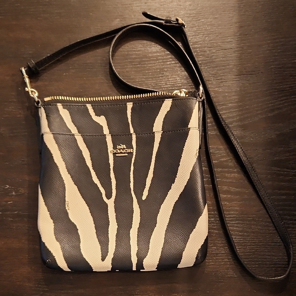 Coach Black and Cream Crossbody Bag